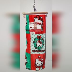 HELLO KITTY HOLIDAY HUGS Christmas Blanket Throw 70" X 50" New 100% Polyester
